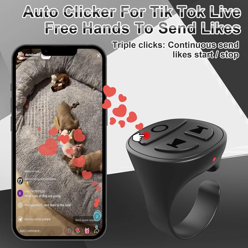 STDFORU TikTok Scrolling Ring, Bluetooth Camera Remote Control, Scrolling Ring for iPhone,TIK Tok, iPad, Android (Graphite Black) - Image 3